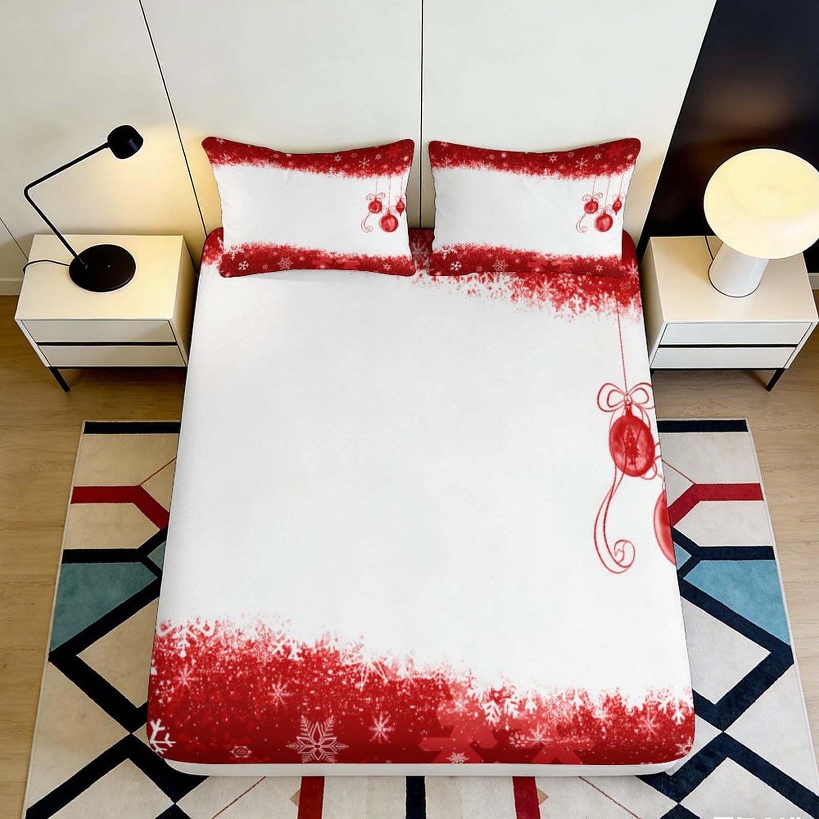 3D Printed Poodle Pattern Fitted Sheet Microfiber Deep Pocket Bedding Set Non-Slip Dog Mattress Fitted Cover Washable 120x200x25cm