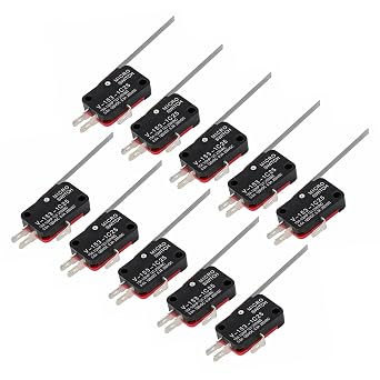 10Pcs Micro Limit Switch Long Straight Hinge Lever Arm SPDT 3 Pin Snap Action Micro Switch Fit for Arduino 250V 16A V-153-1C25