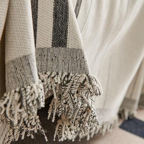 Miniatura 5 de Beydodo Funda para sofá, toalla de sofá, funda de felpilla de 4 plazas, color sólido con patrón de rayas, 70 pulgadas de ancho x 166 pulgadas de