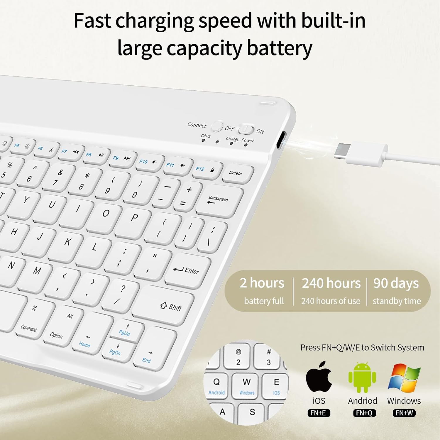 Case Keyboard for New iPad Air 11 Inch M4/M3/M2 2026/2025/2024, iPad Air 5th/4th Generation 10.9 Inch 2022/2020, Magnetic Detachable Bluetooth Keyboard, Soft Cover with Pencil Holder, Cream