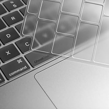 GhostCover Original Premium Ultra Thin Keyboard Cover Protector, Compatible with 2020 MacBook Air 13 with Apple Silicon M1 or Intel Processor, A2179 A2337, US ANSI Layout, Clear