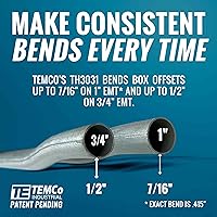 Vista 5 de TEMCo TH3031 Dobladora de compensación de conducto hidráulico de doble tamaño EMT de 1" y 3/4