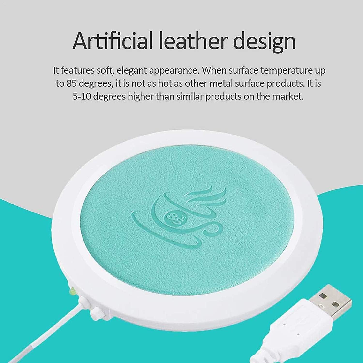Coffee Mug Warmer, Moontie PU Heat-Resistant Electric Insulation Coaster USB Heating Device Office Coffee Tea Warmer Pad Mat Table