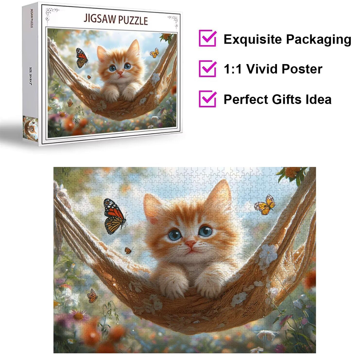Puzzle 4000 Pezzi primavera Puzzle Classici per Gioco Familiare, n-77 | Impossibile Puzzles, Intrattenimento Creativo, Rilassamento e Intelligence, Regalo per Amore e Amico, Decorazioni Casa, gatto