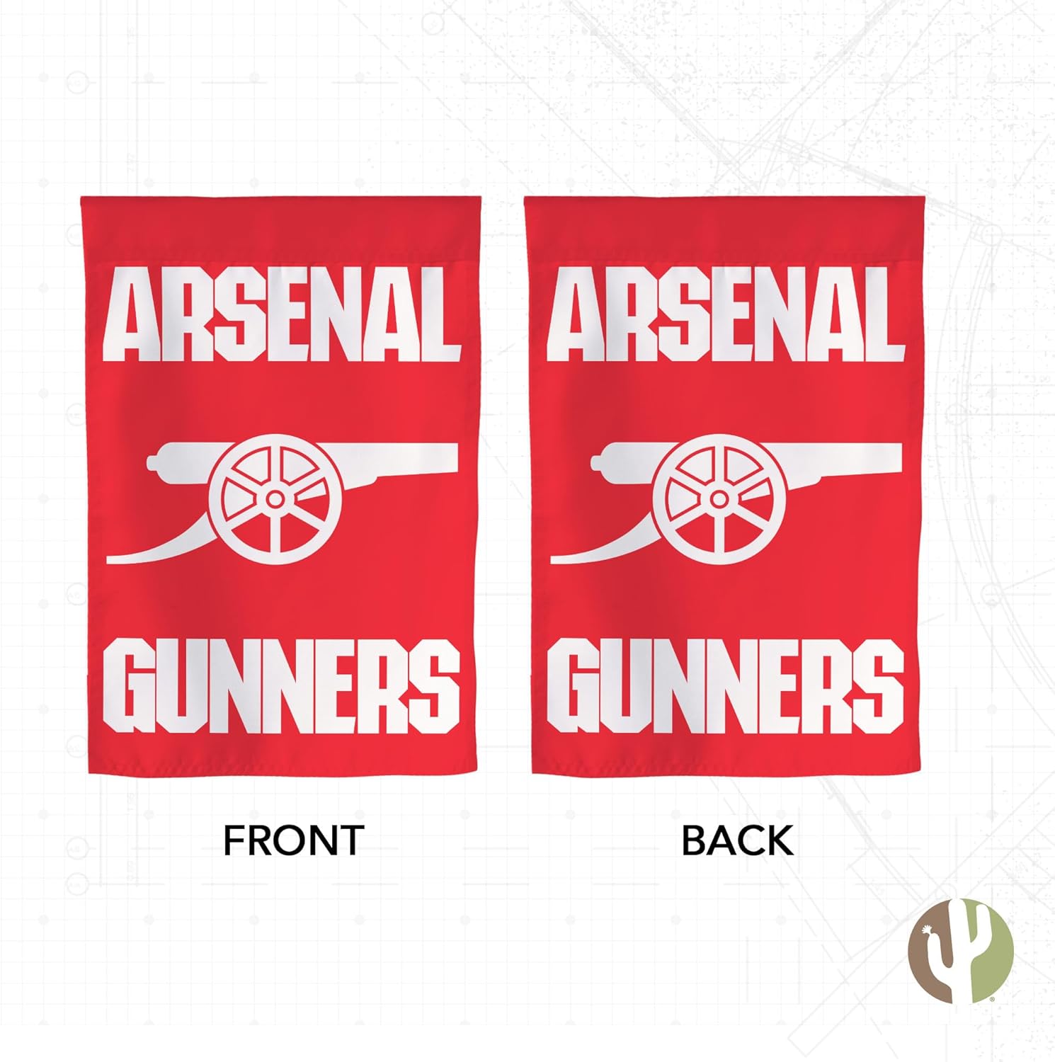 Desert Cactus Arsenal FC AFC Garden Flag – 19 x 12 inch Football Soccer Arsenal FC Banner, For Outdoor Display and Events (Garden Flag C) - Image 2