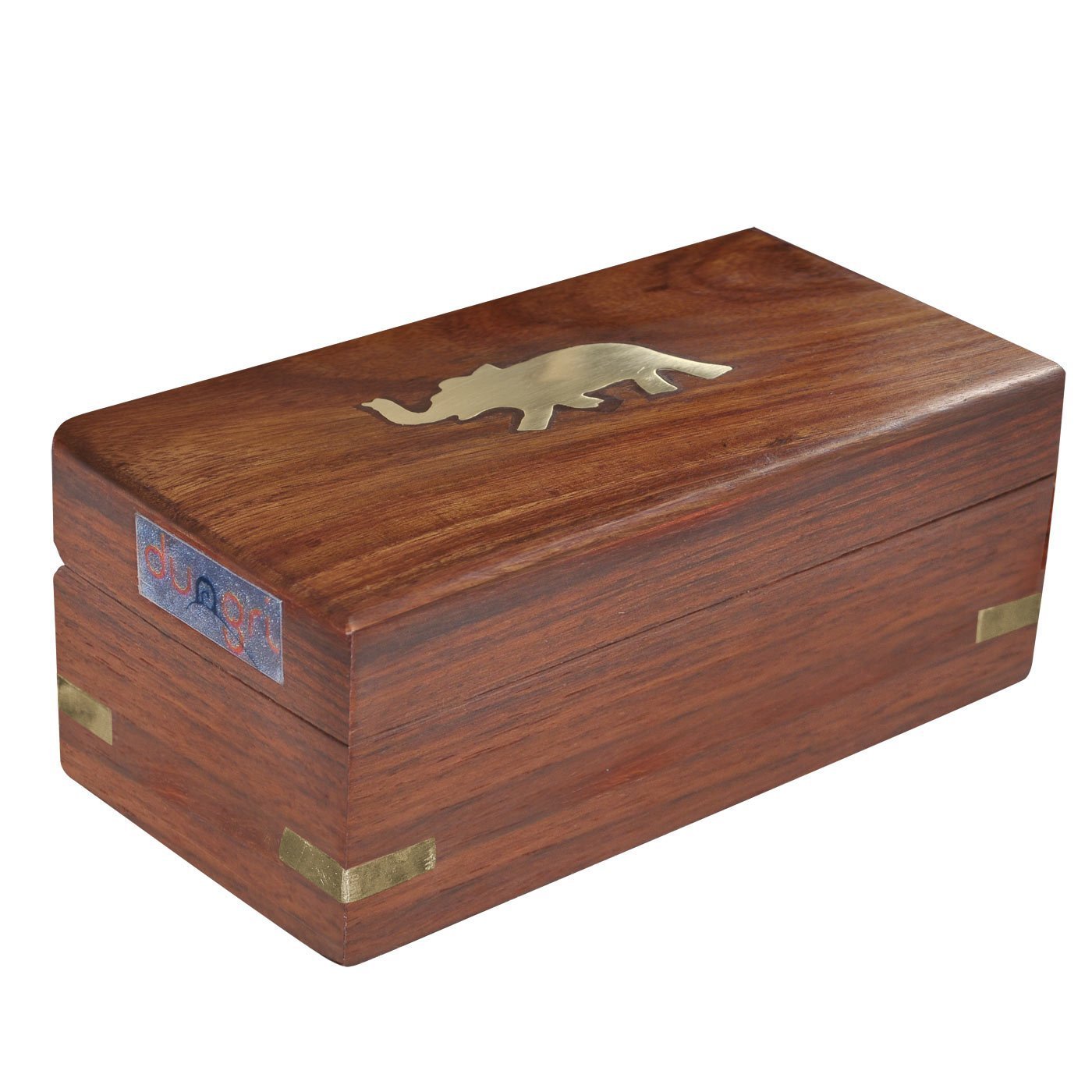 Dungri Craft Jewelry Box Wood Carved Unusual Gifts for Women 12.7 x 6.35 x 5.58 Cms