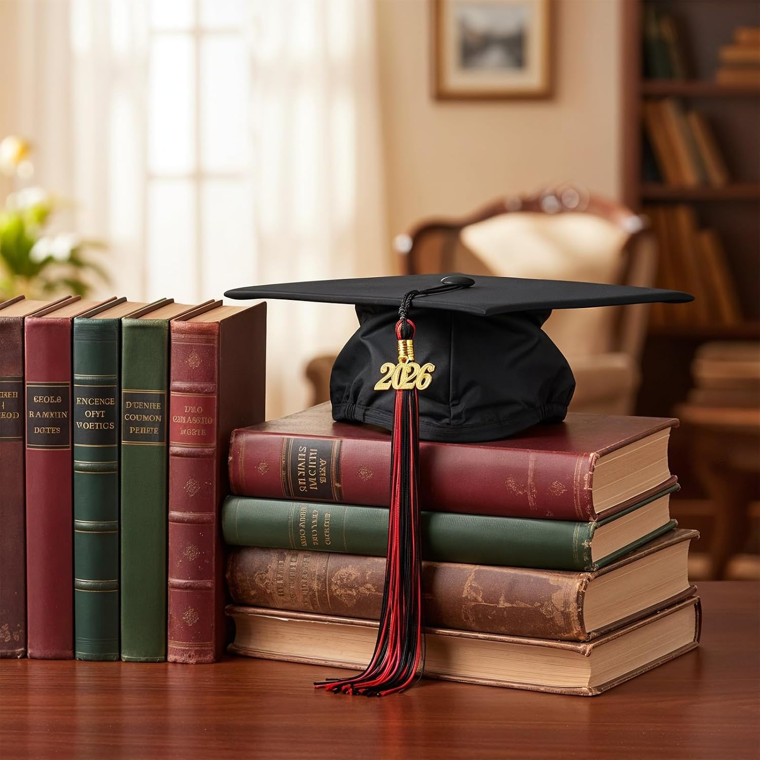 2026 Tassel Graduation, Red Black Graduation Tassel, 2026 Graduations Cap Tassels, Graduation Hat Tassels with 2026 Gold Charm for College High School Graduate Ceremonies, Decorations, and Memorials