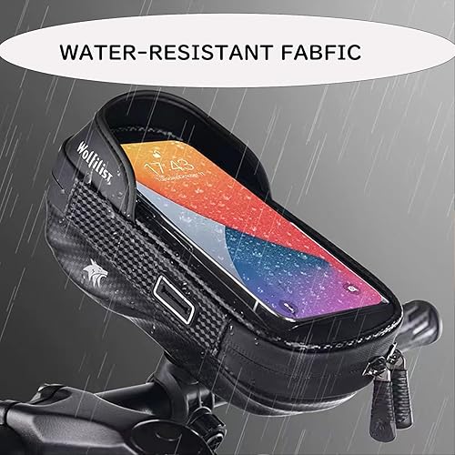 Miniatura 4 de Soporte de teléfono impermeable para bicicleta, soporte de pantalla táctil para teléfonos de 7 pulgadas, rotación de 360 y bolsa de manillar a