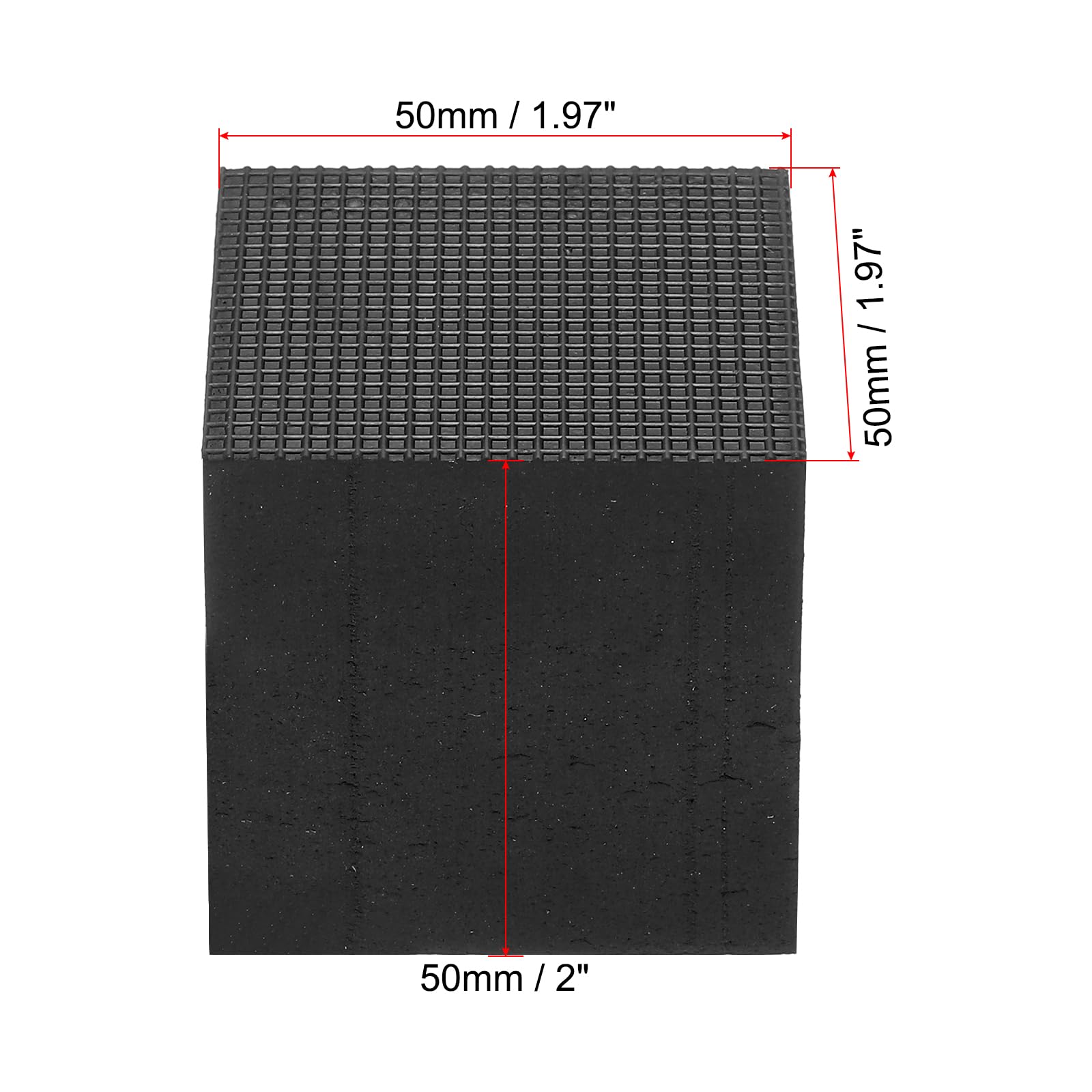 PATIKIL Tappetini Antivibranti in Gomma, 4pz Quadrati 1,97" x 1,97" x 2" per HVAC Condizionatori Aria Compressori Aria Lavatrici Asciugatrici, Nero
