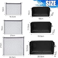 Vista 7 de 6 bolsas de maquillaje de malla, bolsa de cosméticos de malla, portátil, organizador de viaje, bolsa con cremallera, bolsas de maquillaje