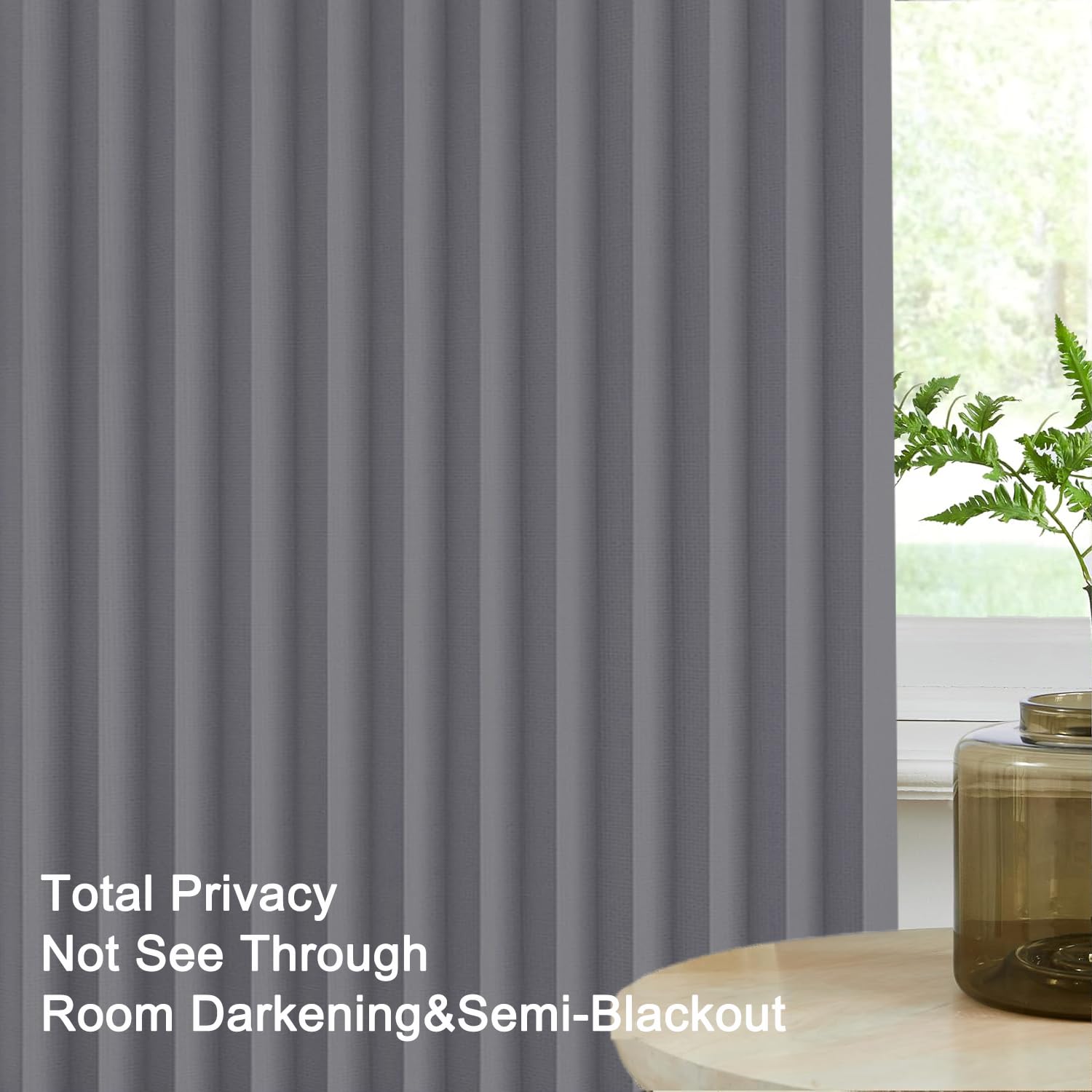 Cortina de Puerta Plegable magnética Opaca, diseño de acordeón, Adecuada para Puertas y Cortinas divisorias de habitaciones-gray-W150xH200cm