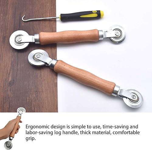 Miniatura 22 de BAYTORY Kit de reparación de pantalla de ventana, herramienta de rodillo de acero con rodamiento, gancho de extracción de ranuras, ranura