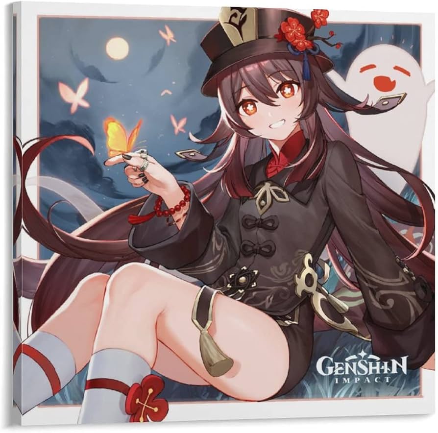 Amazon.co.jp: 原神 フータオ(胡桃) イラストポスターキャンバス