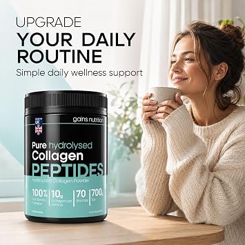 GN Collagen Peptides Powder | Hydrolyzed Bovine Collagen Powder - 700g | Unflavoured & Unsweetened Collagen Supplements for Women & Men with Essential Amino Acids | Allergen Free