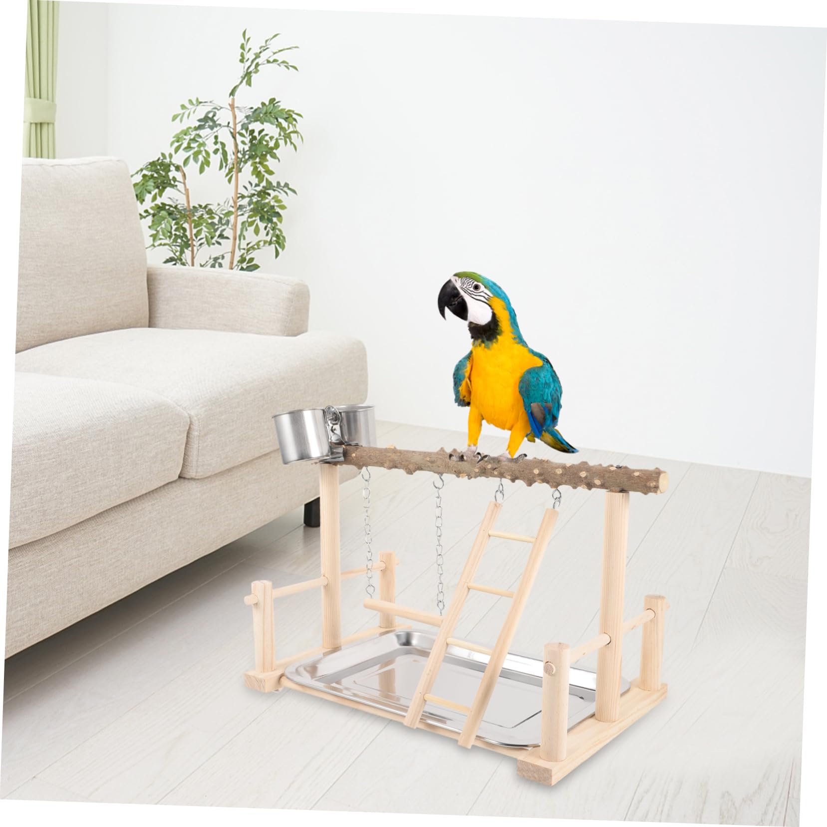 DOITOOL Soporte de Madera para Pájaros Varilla de Entrenamiento de Madera Maciza de Flor de Pimienta, Tamaño Número 8, Parque de Aves para Jaulas, Adecuado para Loros y Periquitos