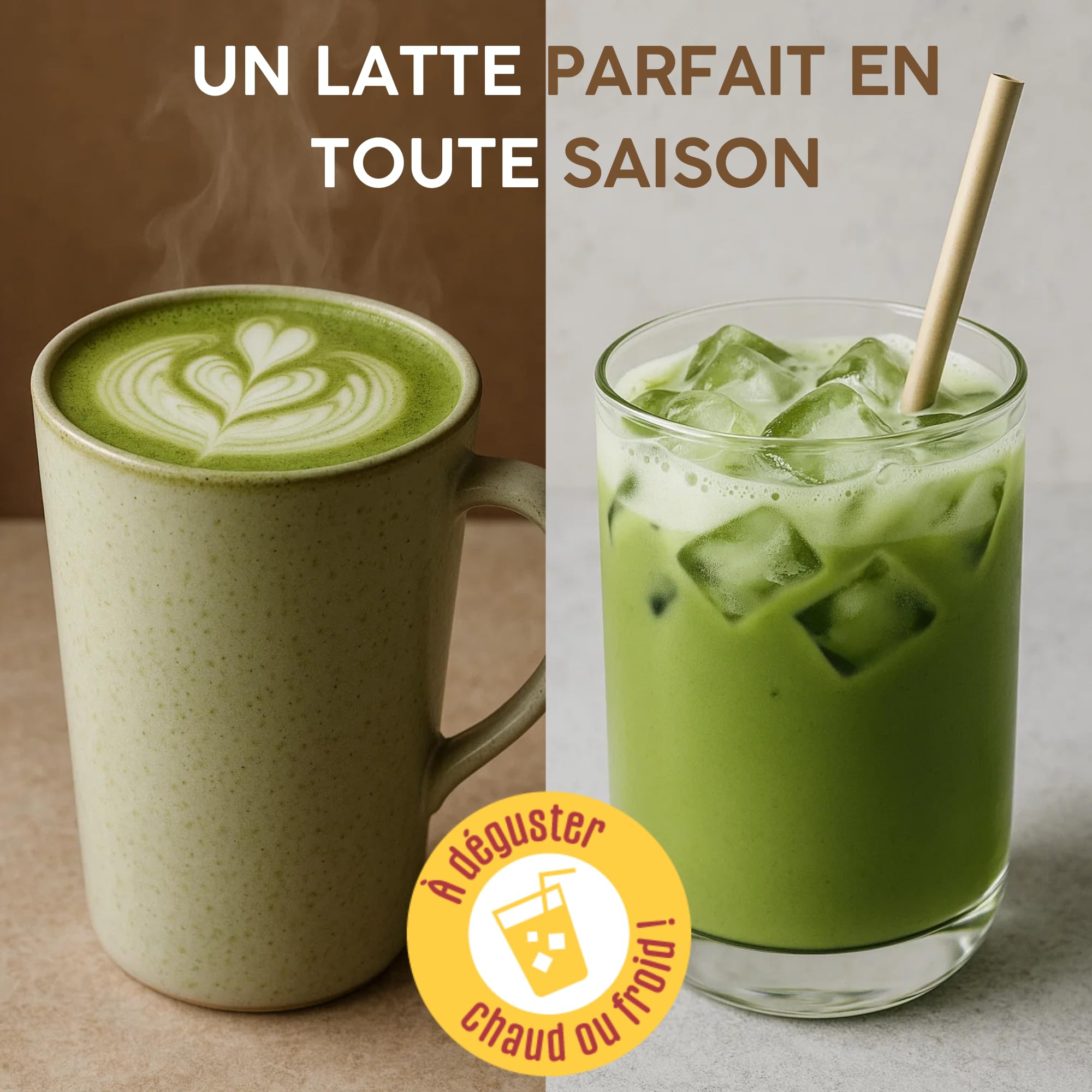 YUMISTA - Matcha Latte Vanille Instantané Bio - Format 2 kg Thé Matcha Poudre et Lait d'Avoine Sans Gluten - Thé Vert Matcha Premium en Sachet - Boisson Vegan Onctueuse Rapide Chaude ou Glacée