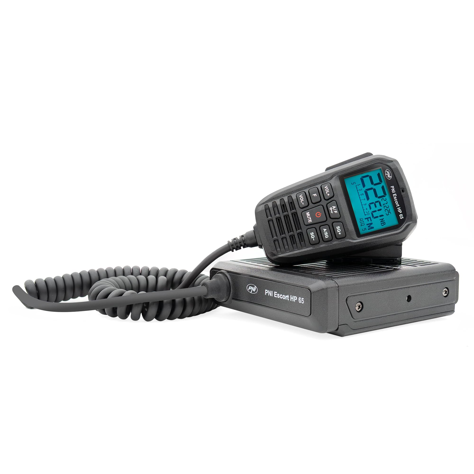 Estación de Radio CB PNI Escort HP 65 ASQ, multinorma, antiruido, ASQ, Ajustable SQ, 12 V - 24 V, Enchufe para Encendedor de Cigarrillos Incluido