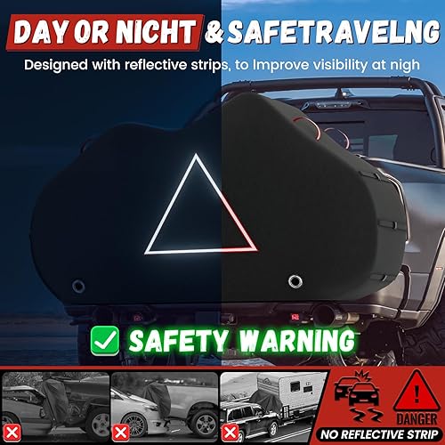 Miniatura 5 de Funda para bicicleta para transporte en bastidor, 2 fundas para bicicletas al aire libre para 2 bicicletas en la parte trasera, resistente al agua,