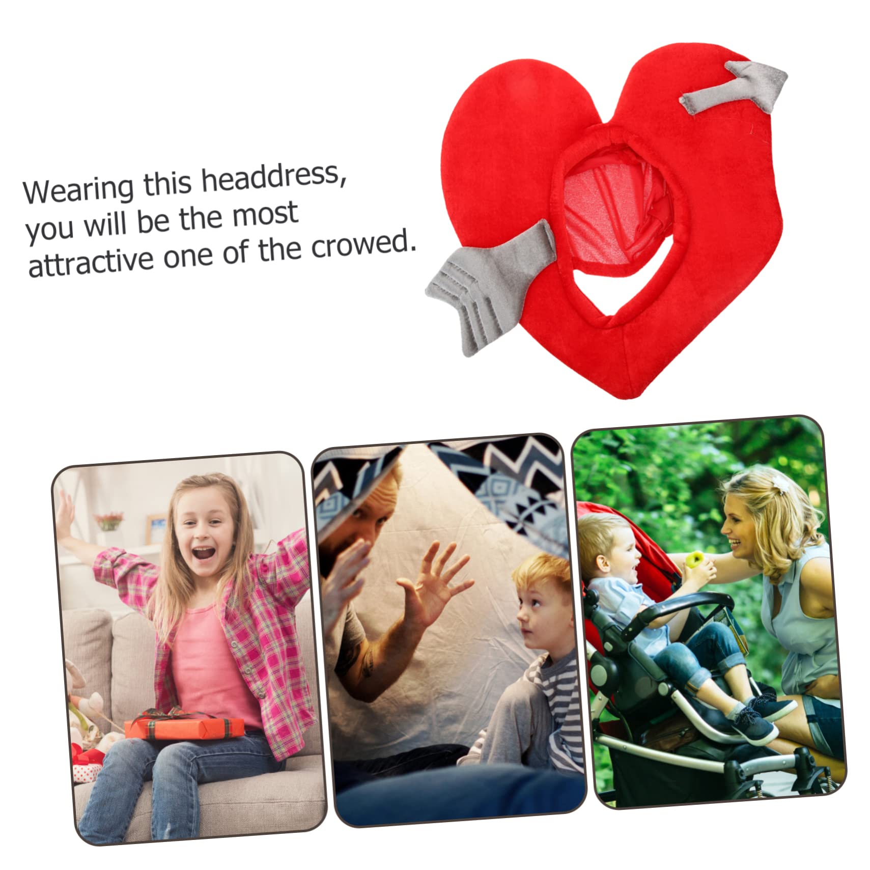 TOYANDONA 4piezas Sombrero De Forma De Corazón Para Fiestas Accesorio Divertido Para Disfraces De San Valentín Para Bodas y Sesiones De Fotos Hecho De Materiales De Calidad Diseño