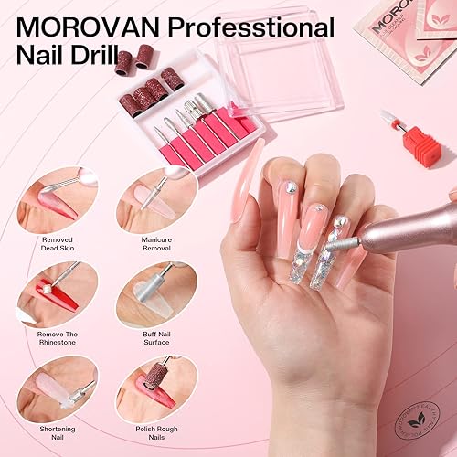 Miniatura 3 de Morovan Kit de uñas acrílicas con todo kit de uñas para principiantes, acrílico profesional con todo para principiantes, juego completo de uñas