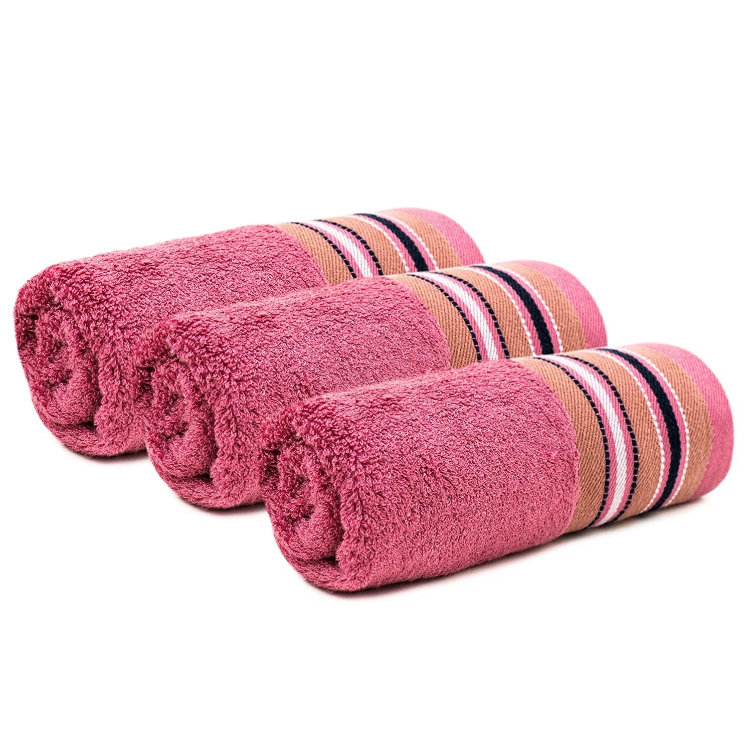 Mush Designer Bamboo Face Towel |Ultra Soft, Absorbent & Quick Dry Towel For Bath, Beach, Pool, Travel, Spa And Yoga (Ruby Red, Face Towel, Set Of 3), 250 TC