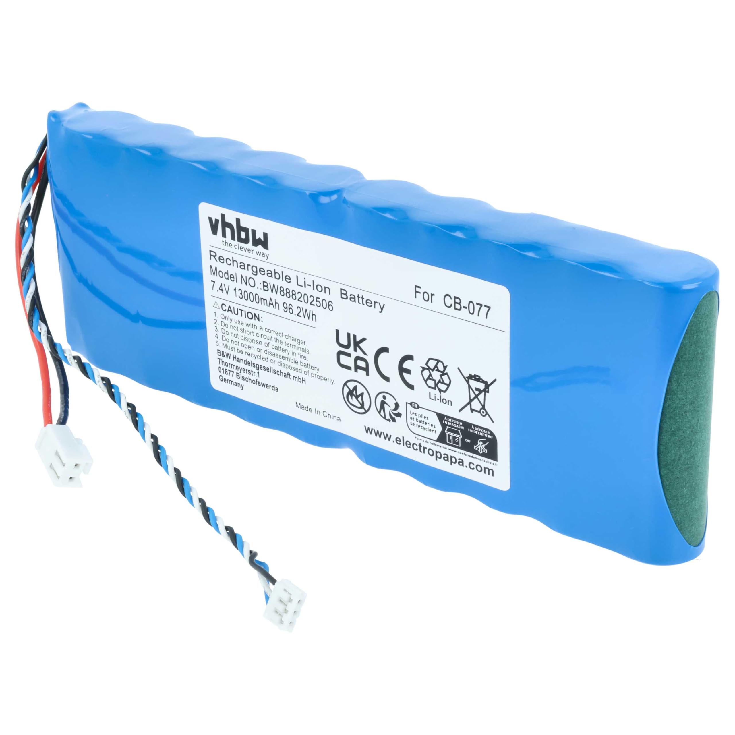 vhbw batteria sostituisce Promax CB-077 per dispositivo di misurazione (13000mAh, 7,4V, Li-Ion)