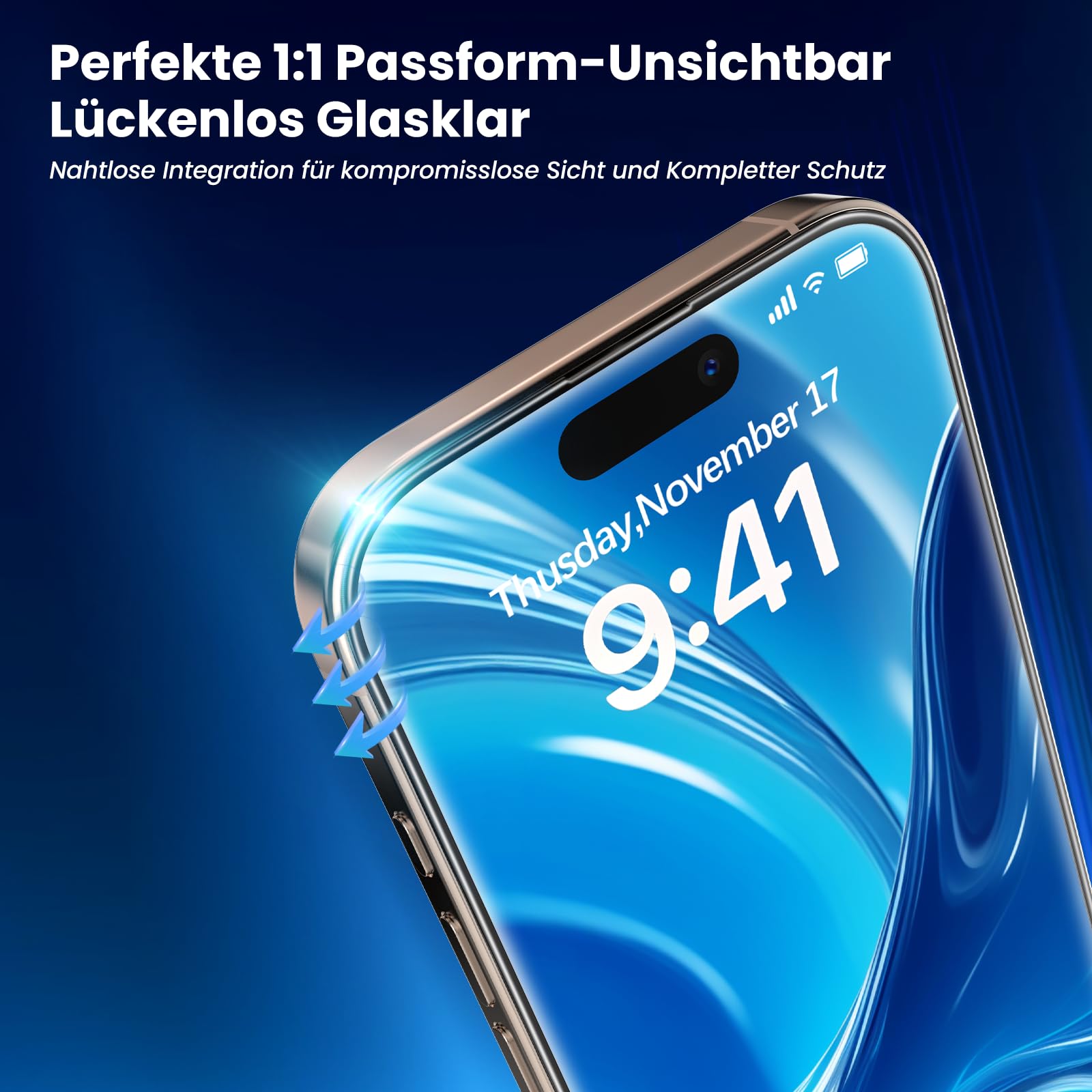 Pellicola Vetro Temperato CALOOP Per IPhone 15/16 - Installazione Automatica Istantanea, Anti Graffio 9H, Grado Militare, Antipolvere E Copertura Totale