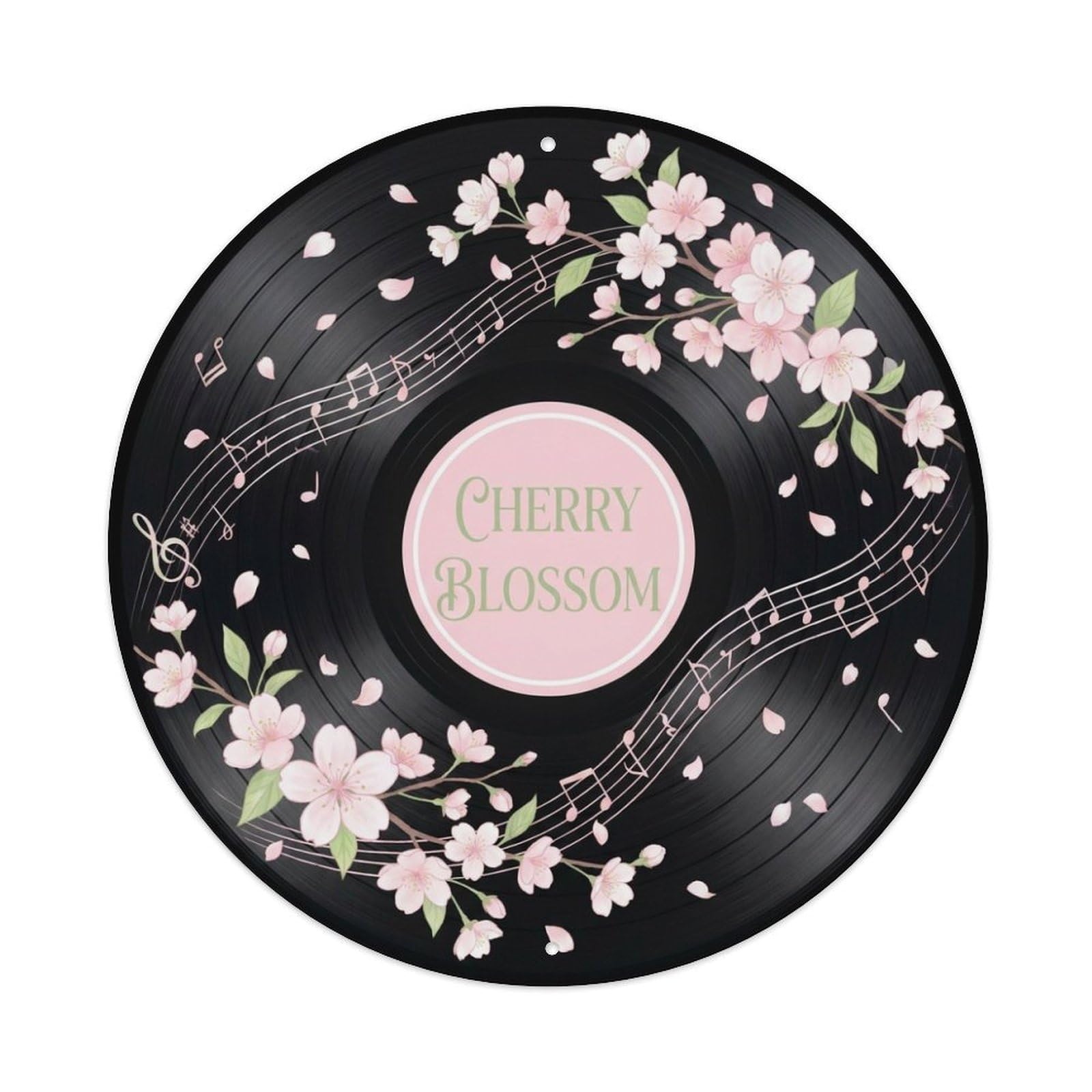 Cherry Blossom K Pop Vinyl Records Music Cover Metal Tin Sign