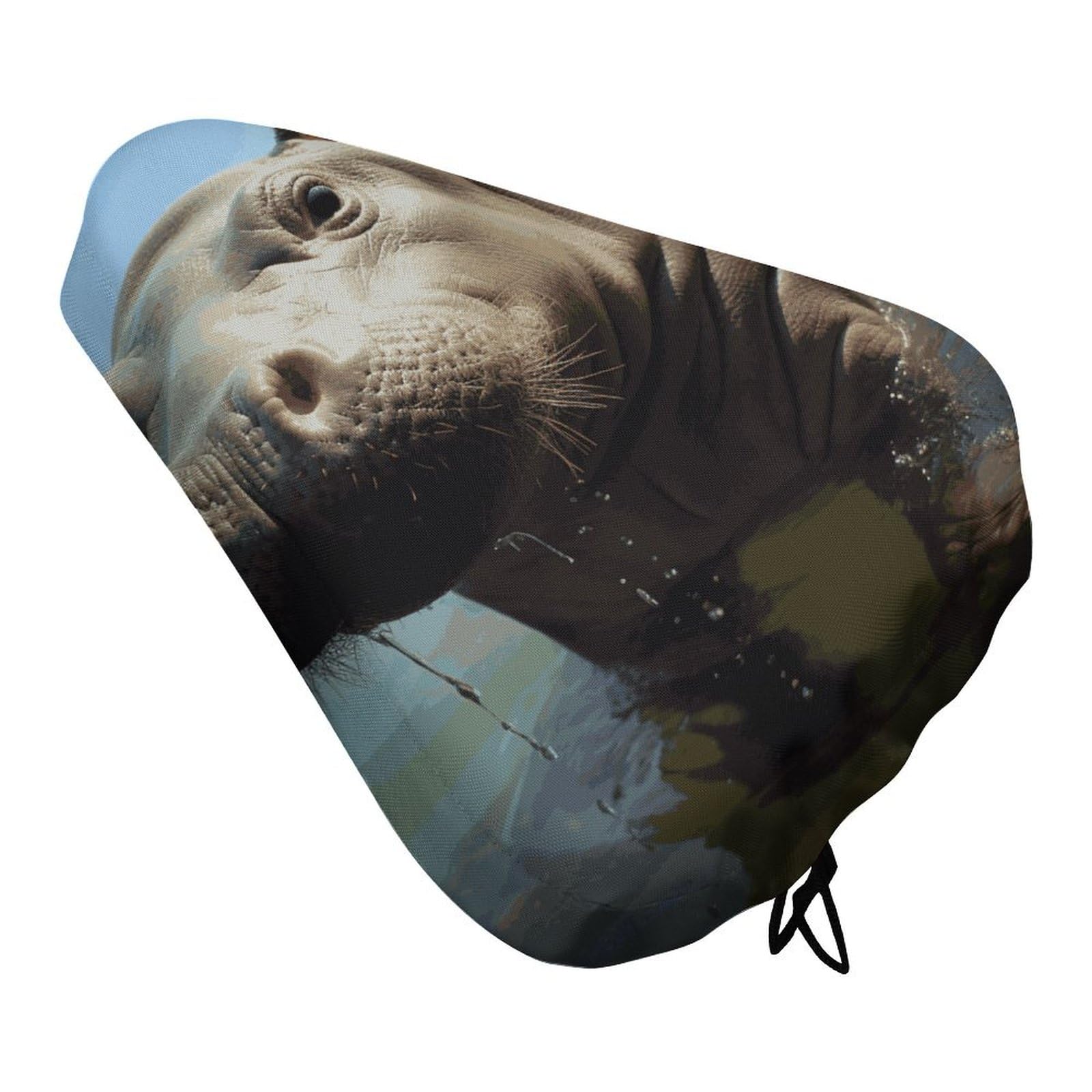 Bike Seat Cushion Comfort Washable Bike Seat Cover Cute Baby Hippos Waterproof Bicycle Seat Covers Outdoor and Indoor Cycling