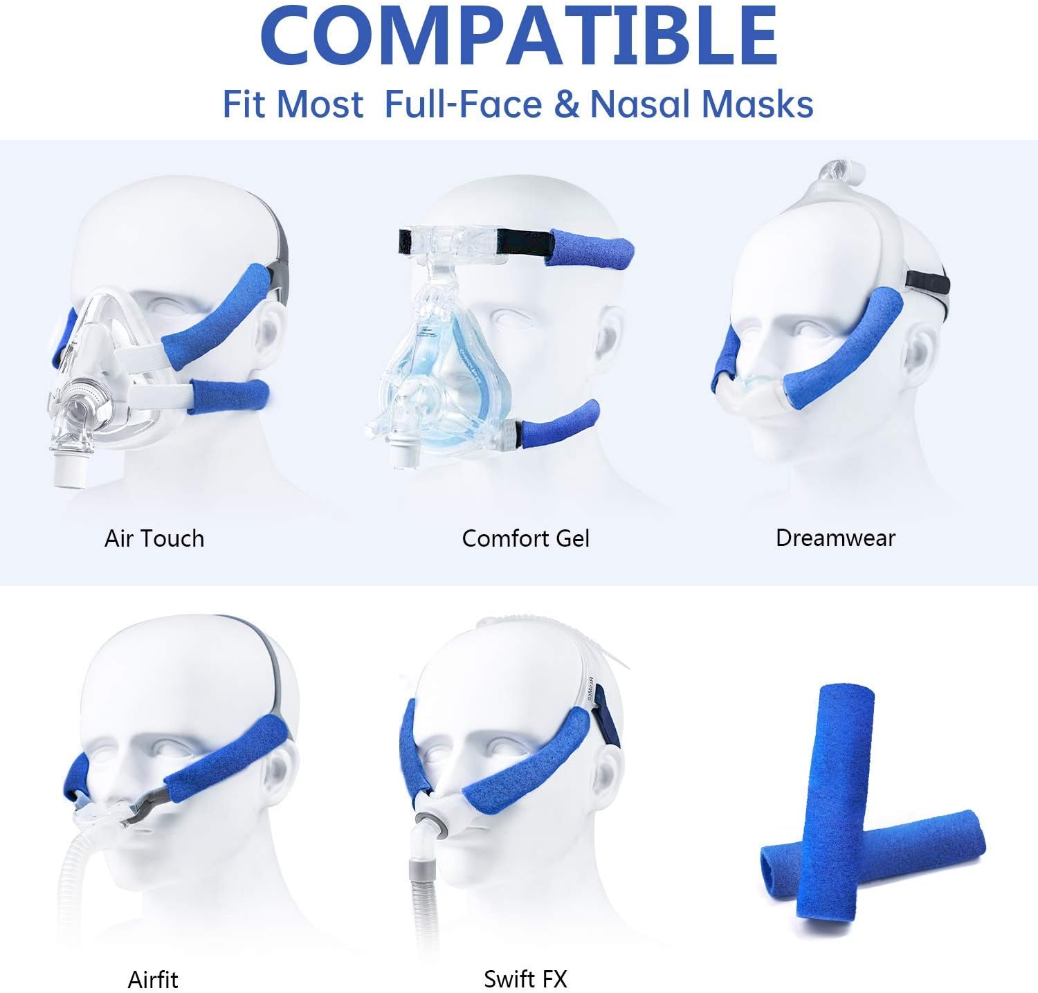 8 Pack CPAP Headgear Strap Covers, Universal and Reusable CPAP Strap Covers, Soft-Fleece Strap Pads, Reduce Red Marks & Skin irri-tation, Great Value Kit Supplies by Medihealer : Everything Else