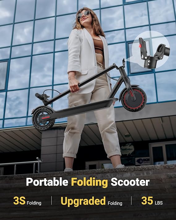 MAXSHOT Electric Scooter for Adults, 8.5/10/14 Tires, 19/22Mph, 350W/500W Motor, 21-28 Miles Range, Folding E-Scooter with Dual Suspension,APP Contro