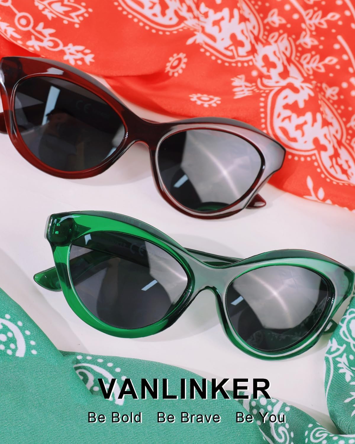 VANLINKER Retro Cat Eye Sunglasses for Women Polarized Vintage Cateye Shades VL9845 - Image 2