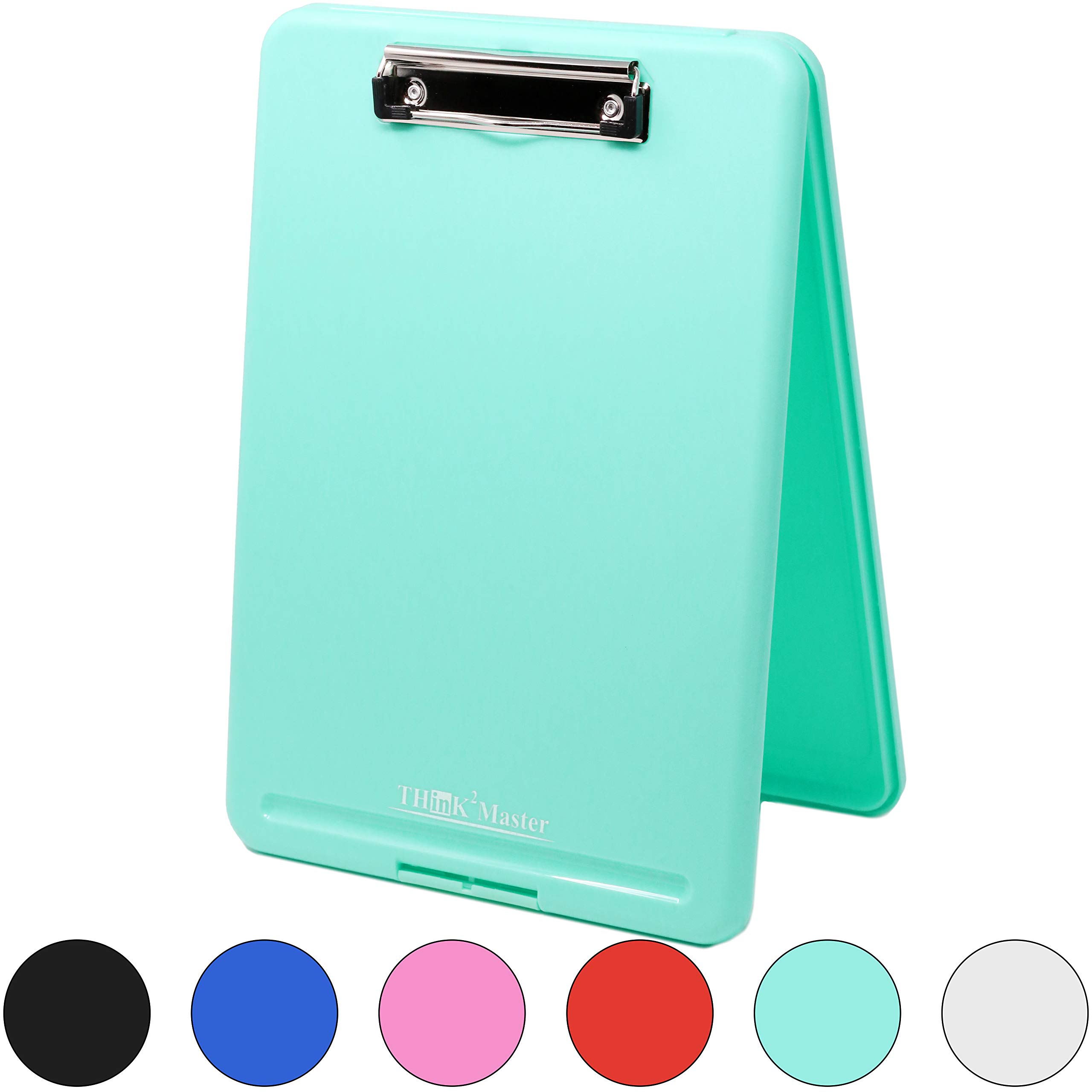 Think2Master Teal Plastic Storage Clipboard. | 25% Heavier & 25% Sturdier| Heavy Duty and Won’t Flex or Bend Like Other Brands (Compare The Weight). Storage Compartment Holds 150 Letter Sized Paper.