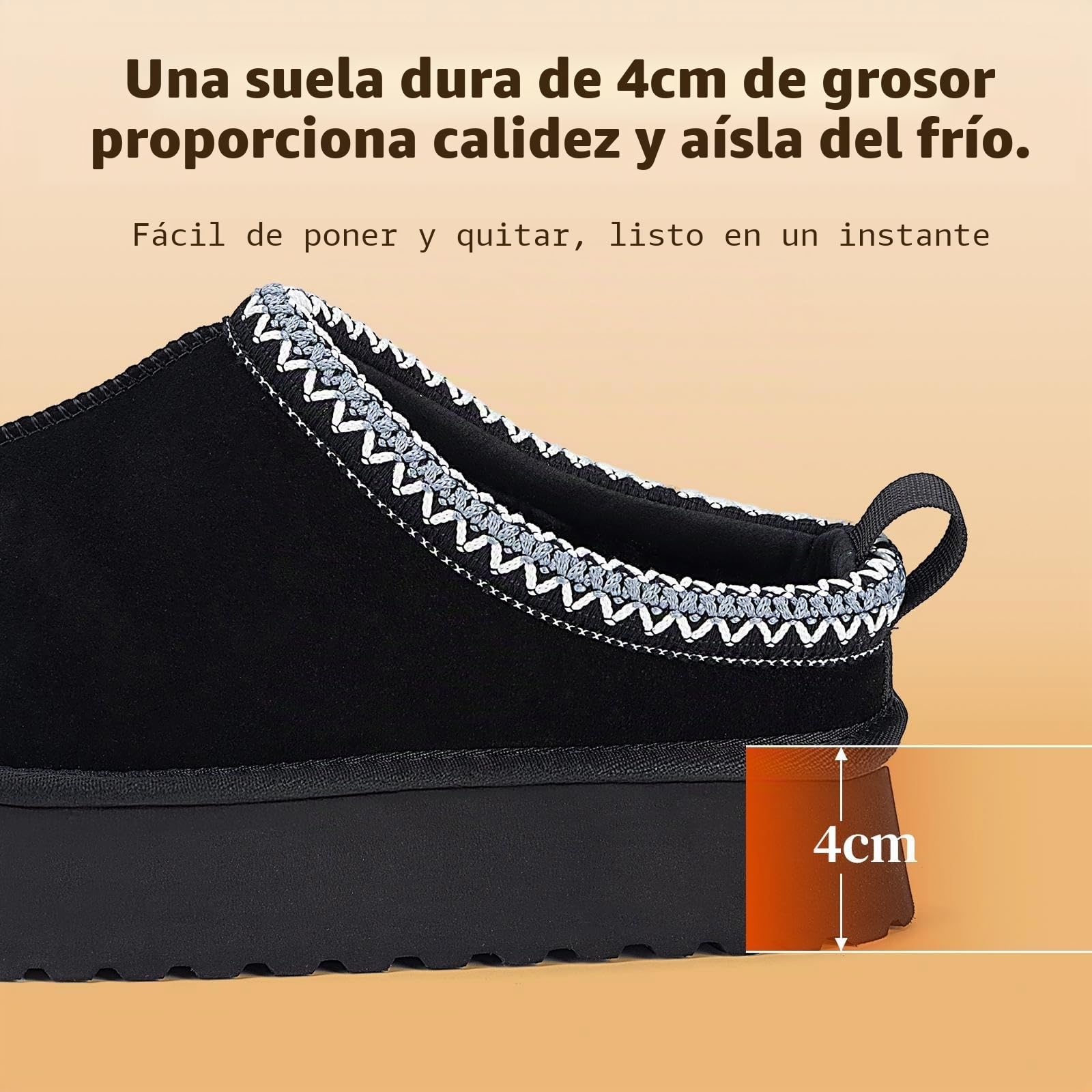 Mishansha Mujer Zapatillas de Estar Invierno Pantuflas Casa 36-42 EU | Zapatos, Antideslizantes, Cálidas, Calzado de Invierno, Grosor de 4 cm, Forro de Felpa Afelpada, Interiores, Paseos Diarios