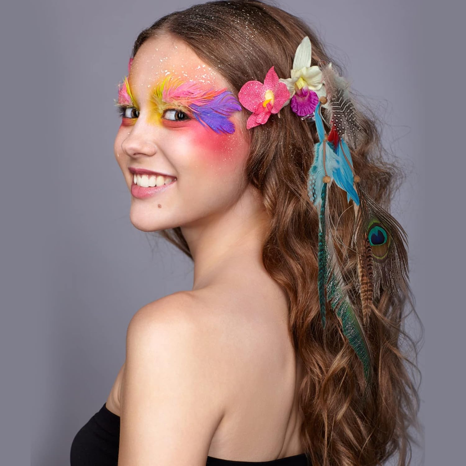 Beaupretty Hair Clips Set with Peacock Design Lightweight Vintage Hair Accessories with Clips for Women and Girls Ideal for Cosplay Halloween Party and Daily Wear