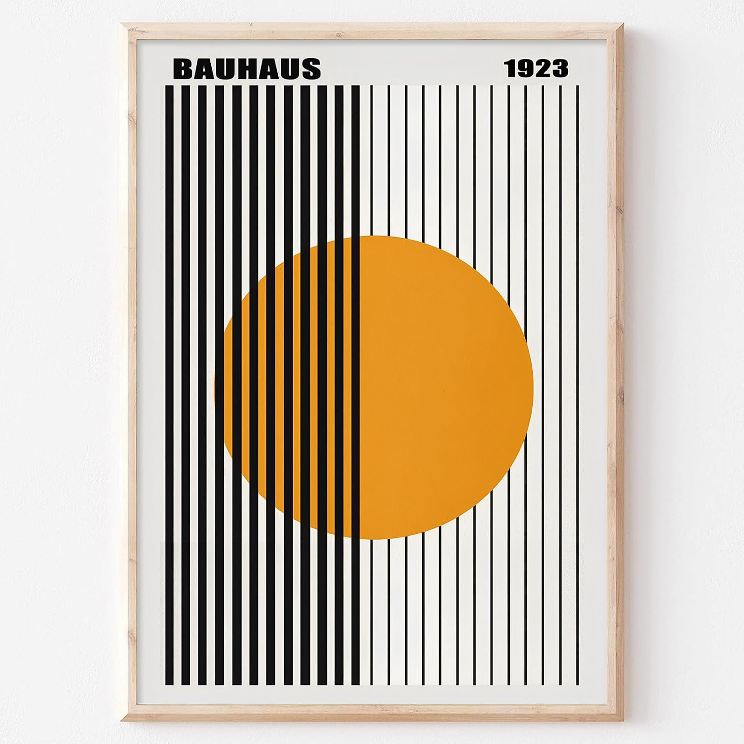 Bauhaus Canvas Wall Art Abstract Boho Sun Picture Pink Orange Blue Geometric Poster Mid Century Modern Wall Art Minimalist Geometric Abstract Prints Modern Bauhaus Exhibition Posters 16x24in No Frame