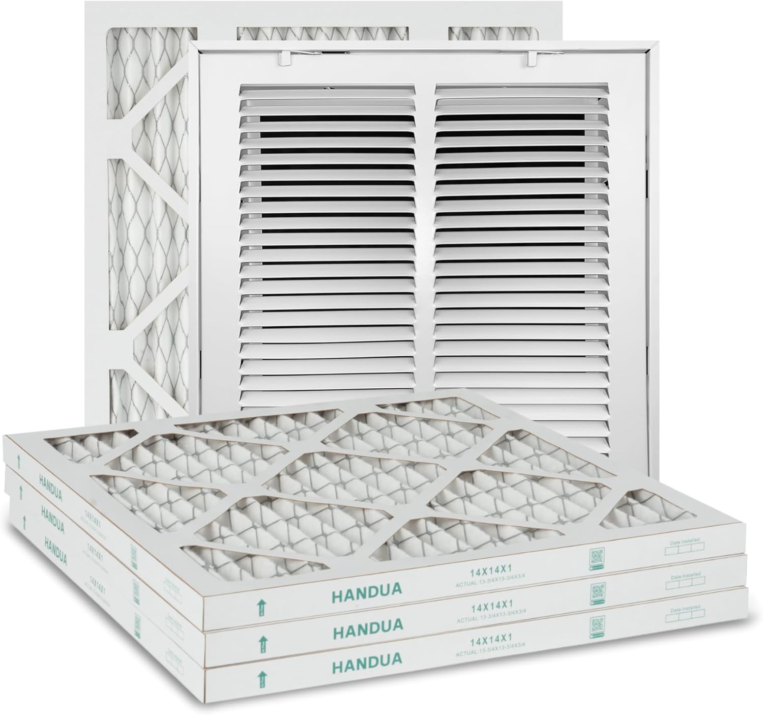 Handua 14"W x 14"H [Duct Opening Size] Steel Return Air Filter Grille