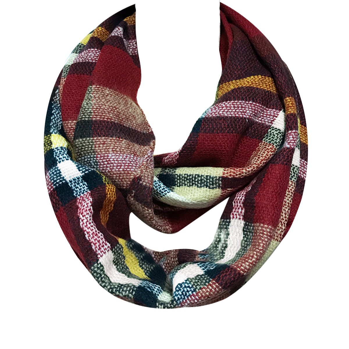 Wrapables Women's Plaid Print Infinity Scarf