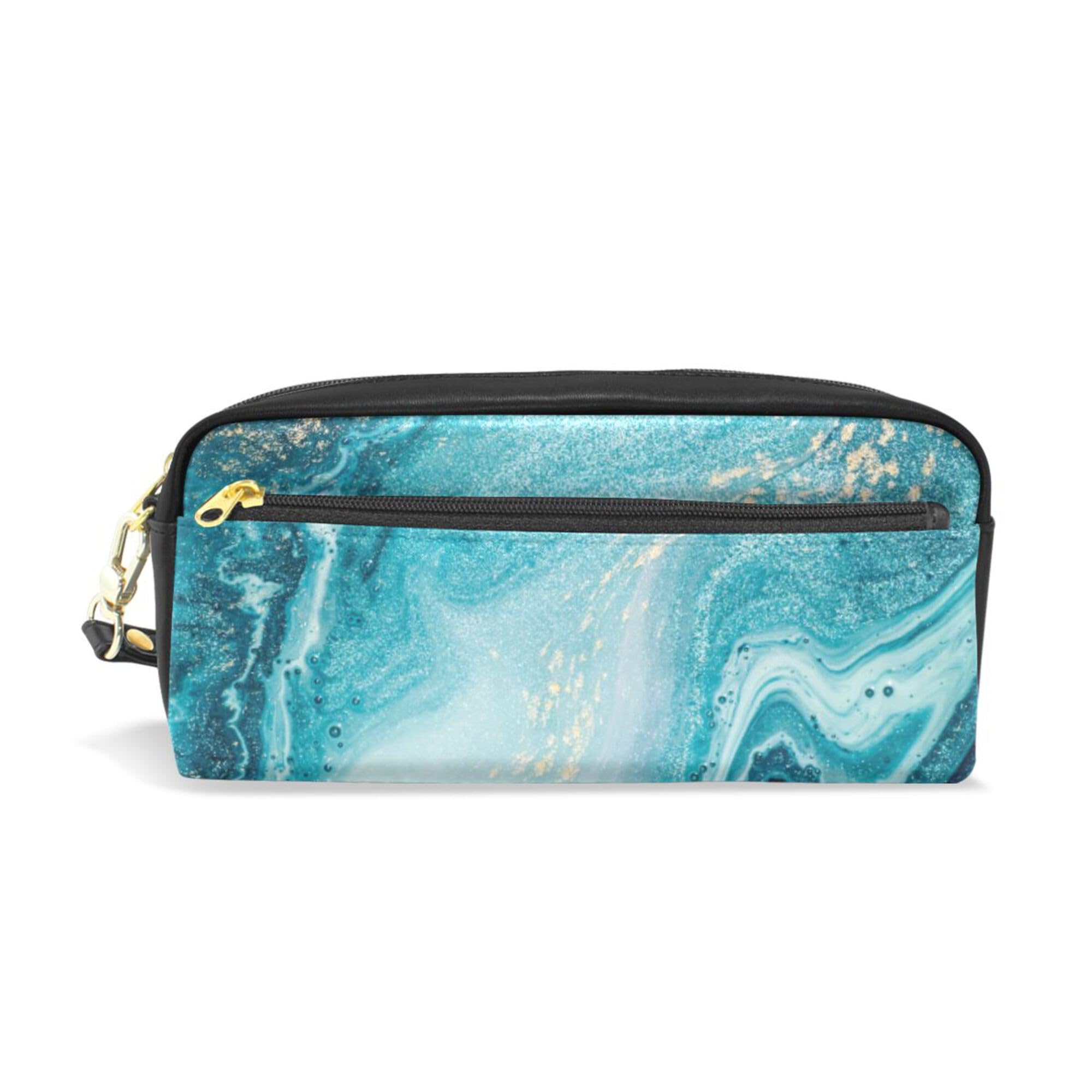 ALAZA Pencil Case, Ocean Marble Makeup Pouch Wallet Large Capacity Waterproof School Zipper Pen Bag Multiple Compartments for Students Women Girls