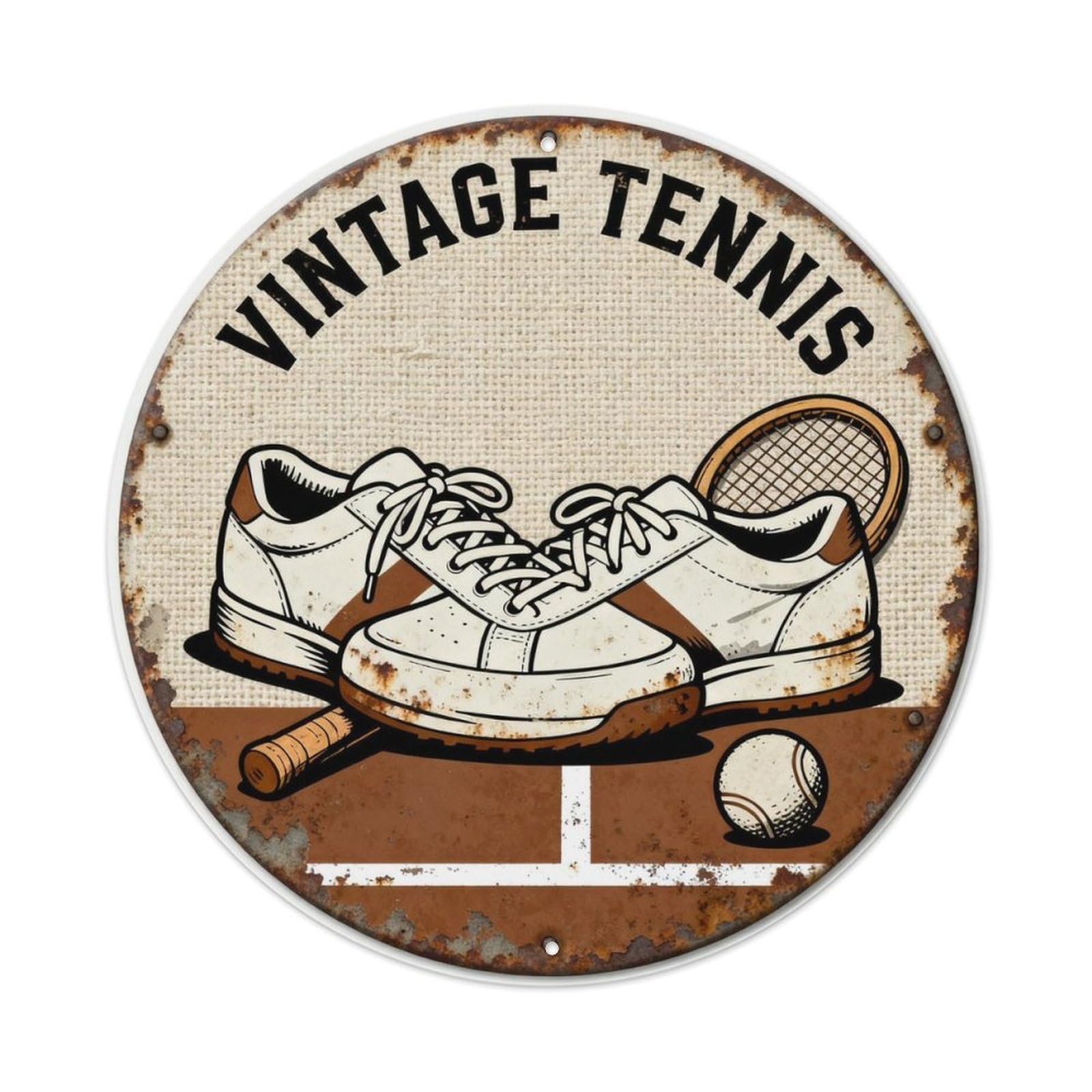 VINTAGE TENNIS Metal Tin Sign Plaque