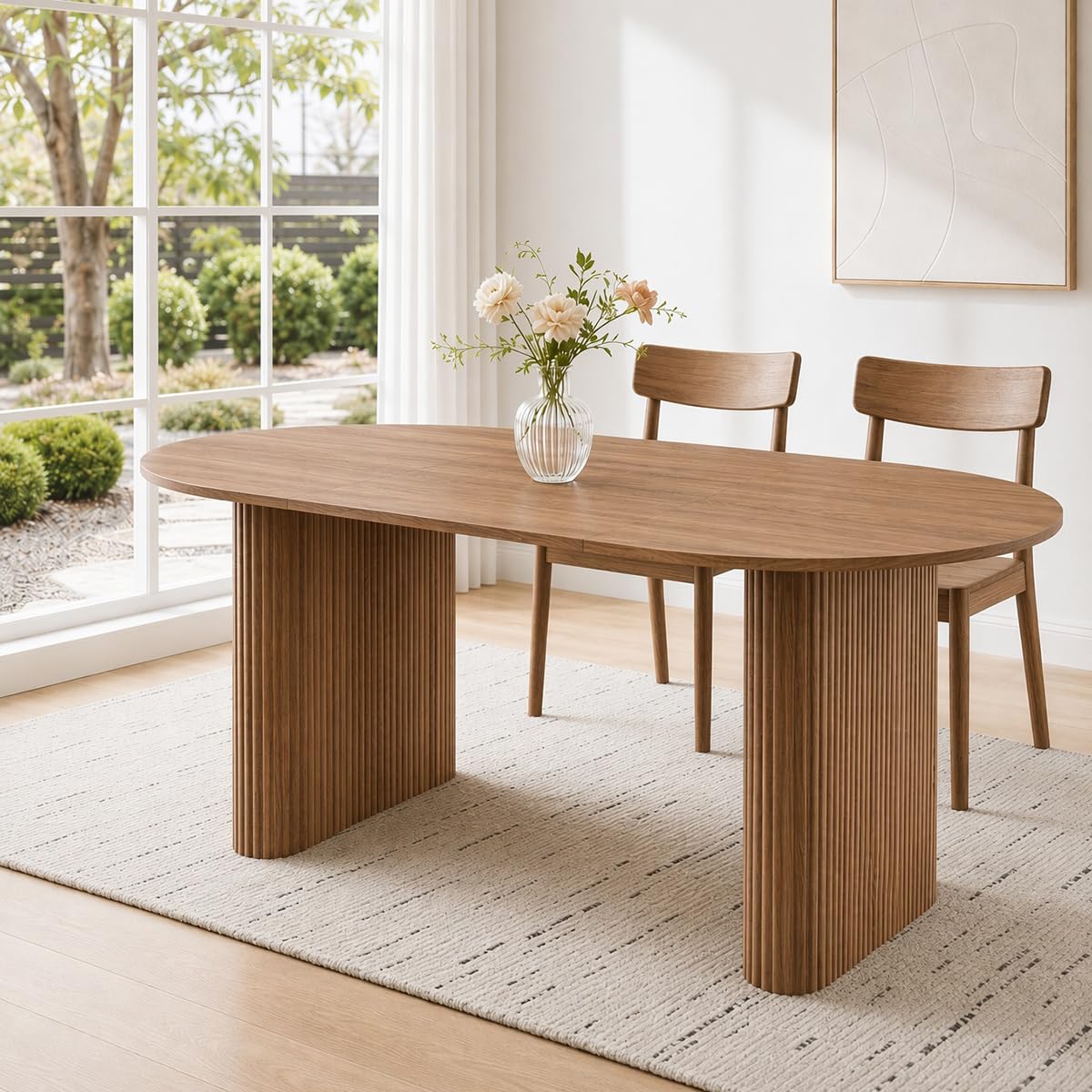 View 1 of ***FACTORY SEALED OPENED FOR INSPECTION***
Lecafur HL 70.9" Oval Dining Table 6 Seater, Modern Kitchen Table, Brown
