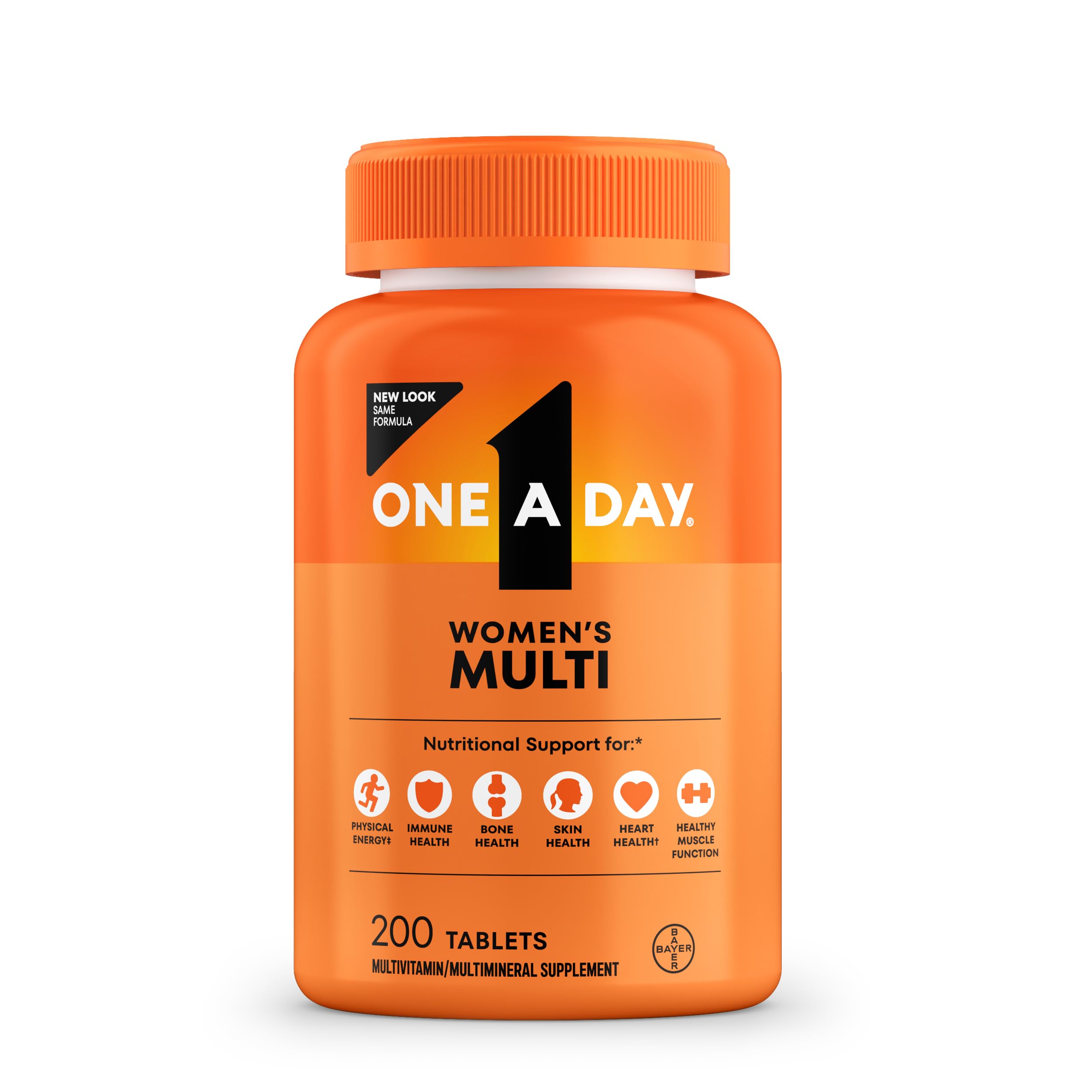 One A Day Multivitamin for Women- Daily Vitamins for Woman with Biotin, Calcium, Folic Acid, Iron & Zinc, Complete Women’s Vitamins, 200 Ct (Packaging May Vary)
