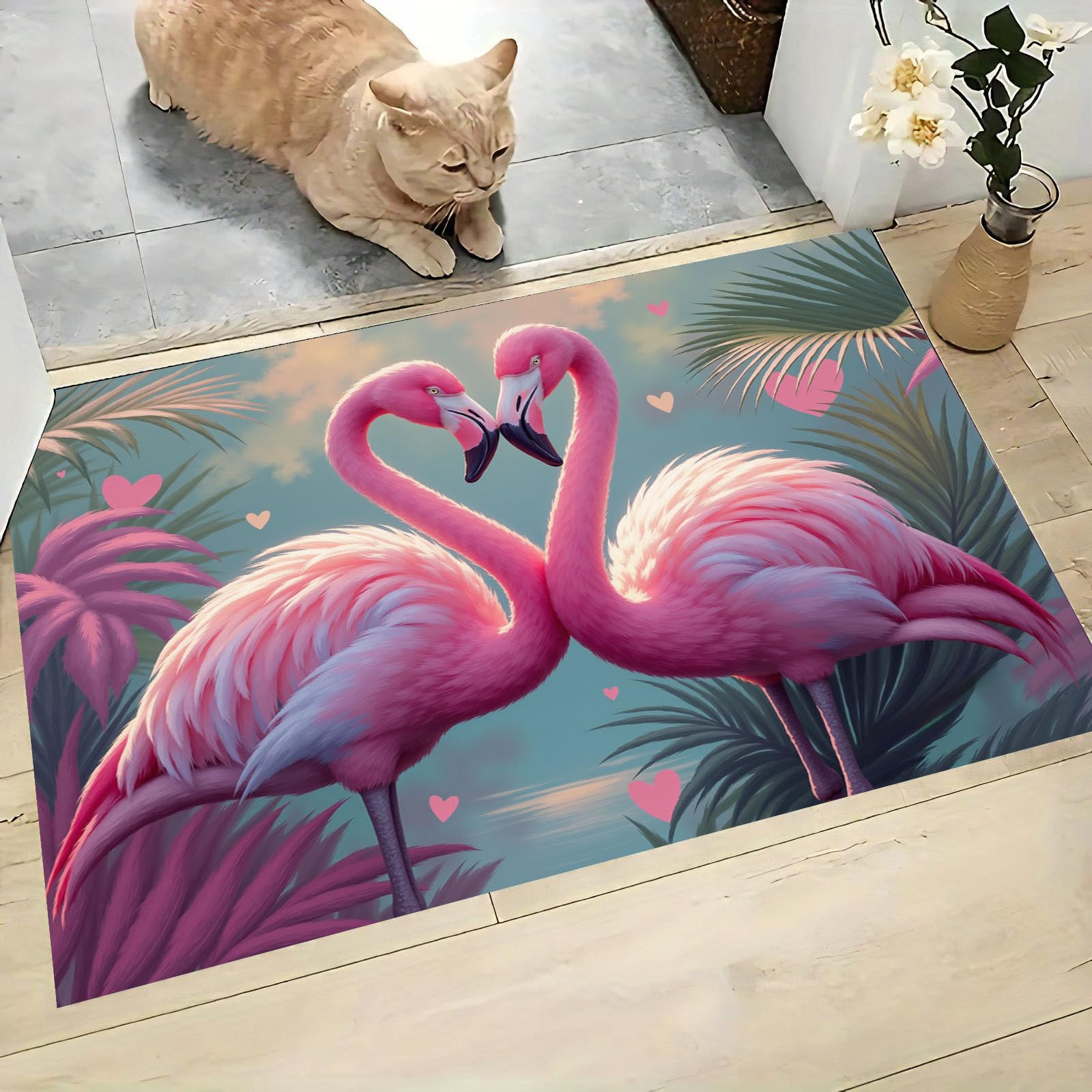 Paillasson entrée antidérapant lavable grand format 60x90 cm motif jungle