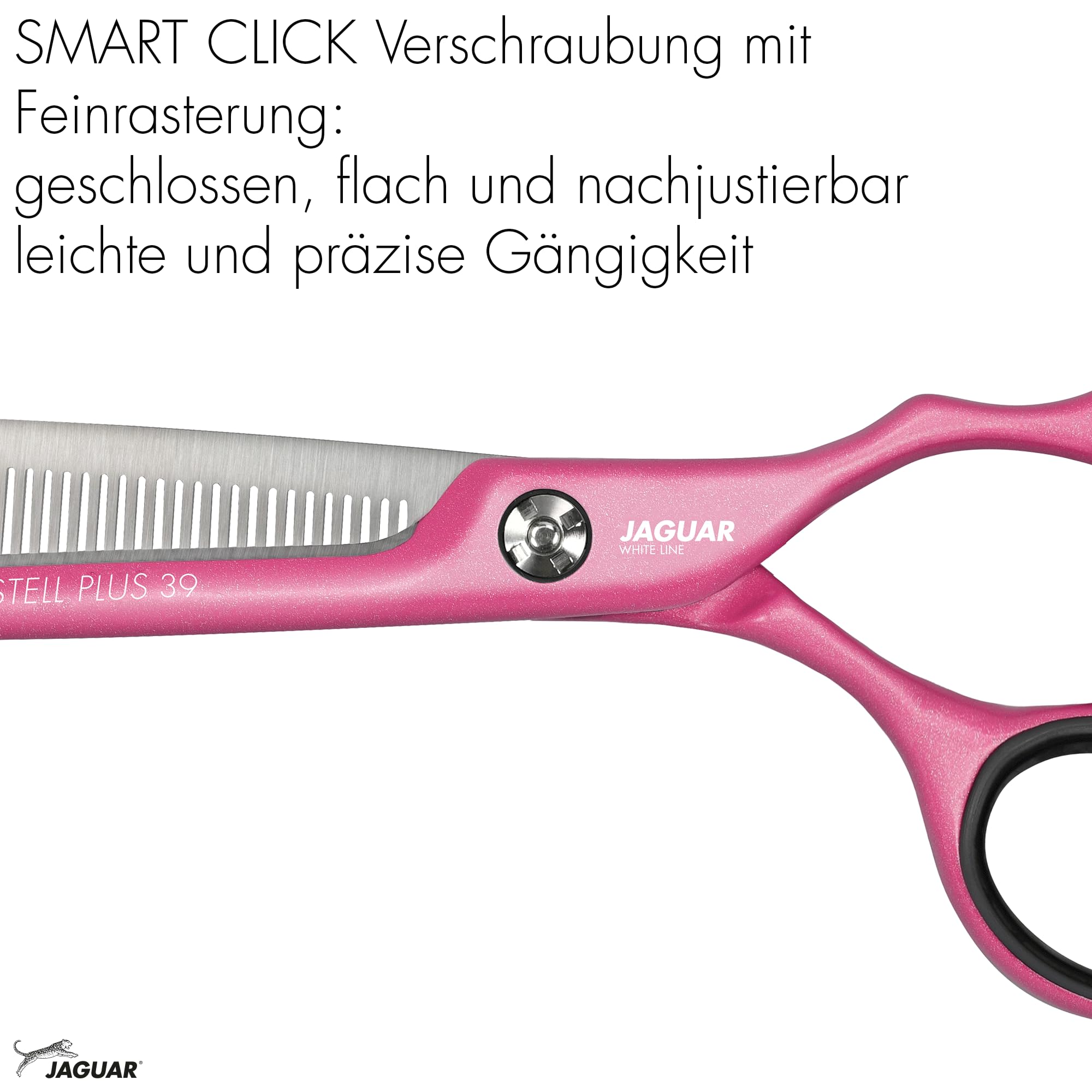 JAGUAR Pastel Plus Candy Crane 39 - Forbici da modellare, 14 cm, con 39 denti per sfoltire con design a prise, rivestimento metallico anallergico e resistente, realizzate in