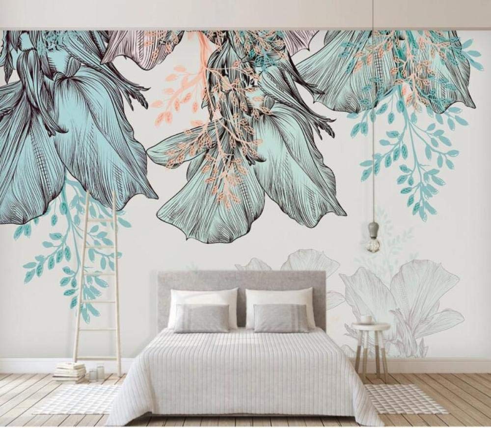Papier peint sur mesure wapiti et feuilles style peinture aquarelle