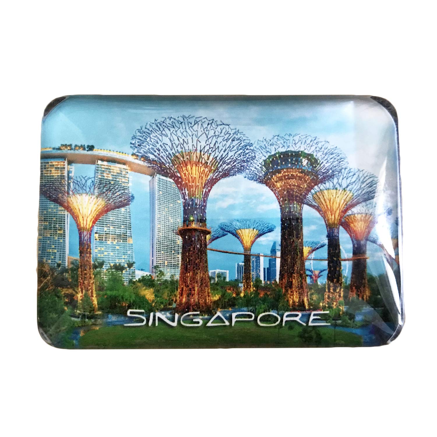 Wedarego Singapore 3D Refrigerator Fridge Magnet Crystal Glass Magnet Handmade Tourist Travel Souvenir Collection Gift Whiteboard Magnetic Sticker Home Decoration