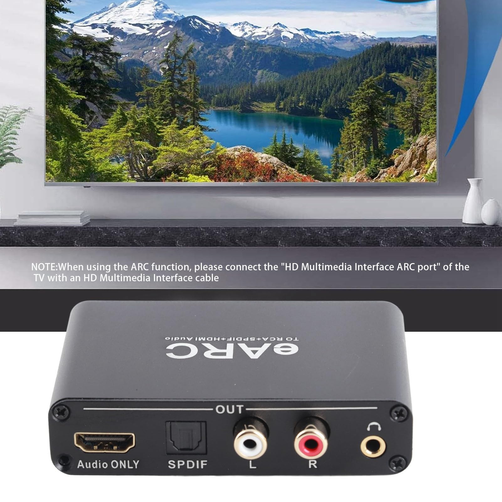 SENECESLI Estrattore Audio EARC, Adattatore ARC HDMI, Convertitore Audio EARC in Extrattore Audio HDMI/Optical / 3,5 Mm, per L'amplificatore di Altoparlanti della TV a system Audio