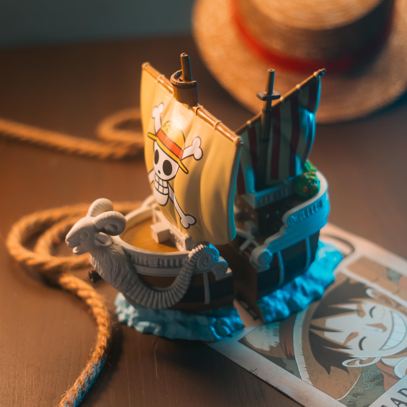 Sujetalibros One Piece Manga - One Piece Figura Barco como Soporte Libros Manga, Anime o Comics | Decoracion hogar | Merchandising Oficial | Regalos para Fans (2 Organizador de Libros)