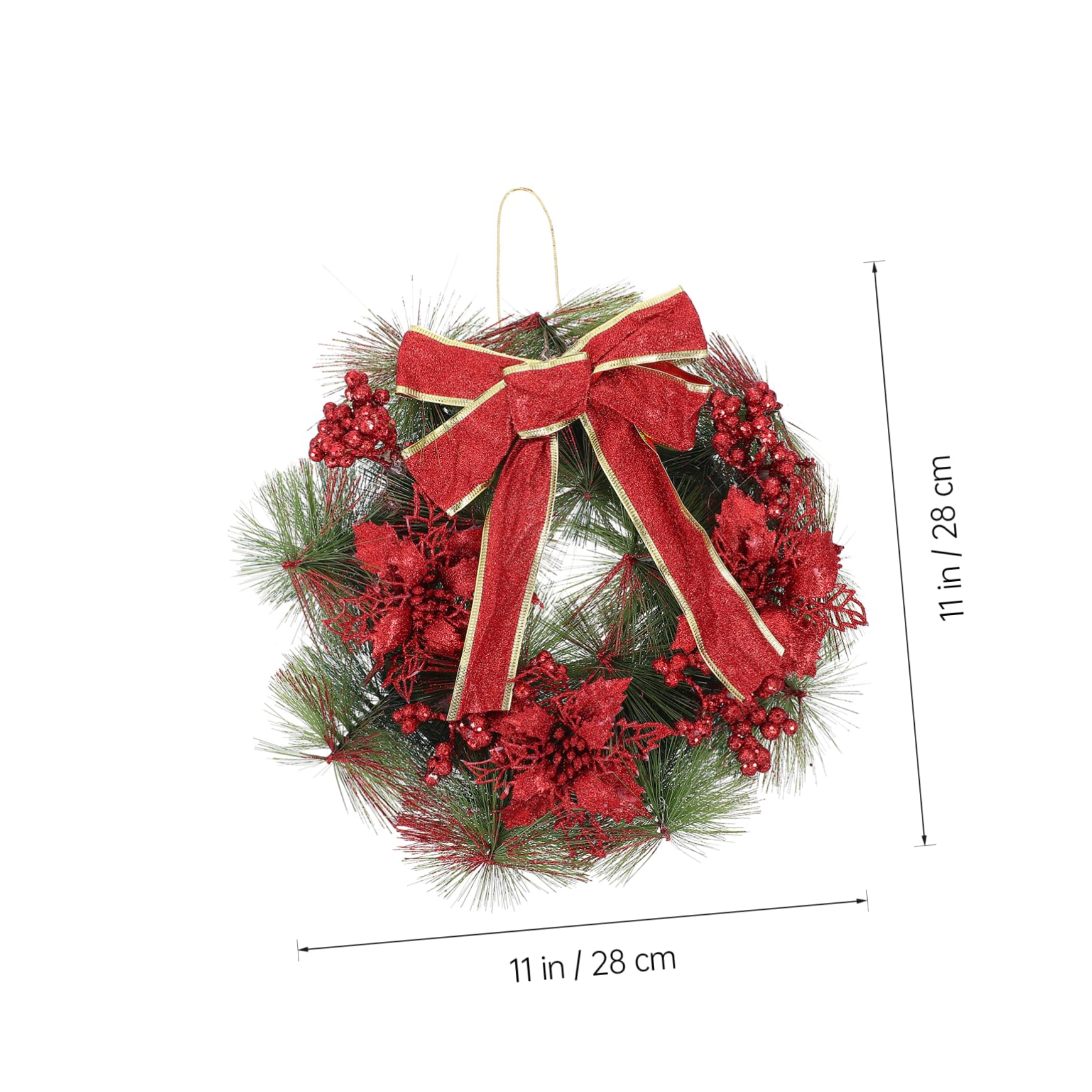 Ciieeo 2 Pièces Guirlande de Noël Decoration Noel Traditionnel Pendentif Noel Fleur Noel Accessoires Photo Noel Guirlande accesoire Noel Ménage Couronne Décoration décorer Plastique Rouge