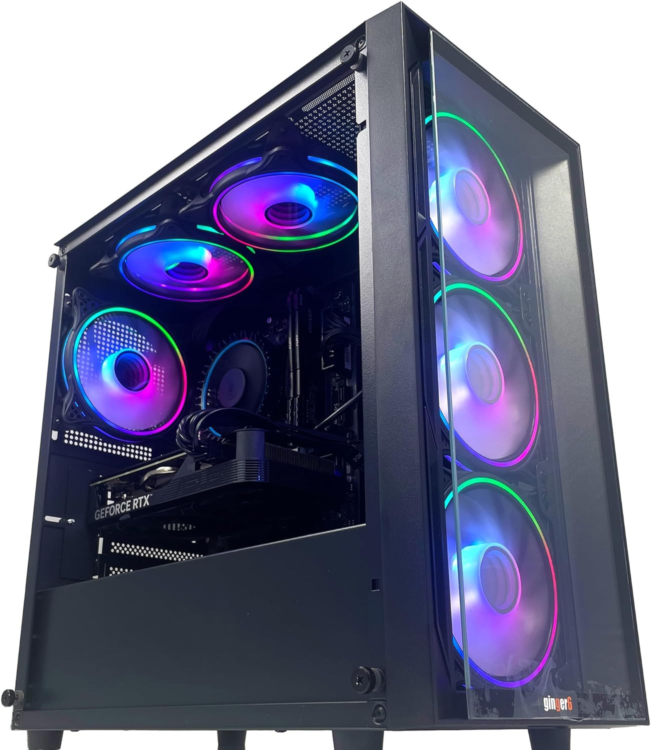 ginger6 Gaming PC Desktop – Intel Core i5 14400F Processor, Nvidia RTX 4060 Ti 8GB Graphics, 1TB M.2 NVMe SSD, 32GB DDR4, 600Mb Wi-Fi, Windows 11 Home